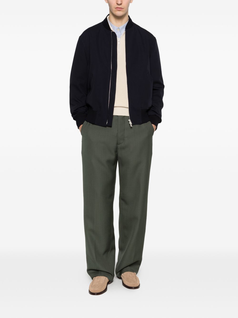 Bomber con zip in blu navy Lardini - uomo 