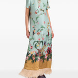 Abito con design floreale e piume multicolore La double j - donna 