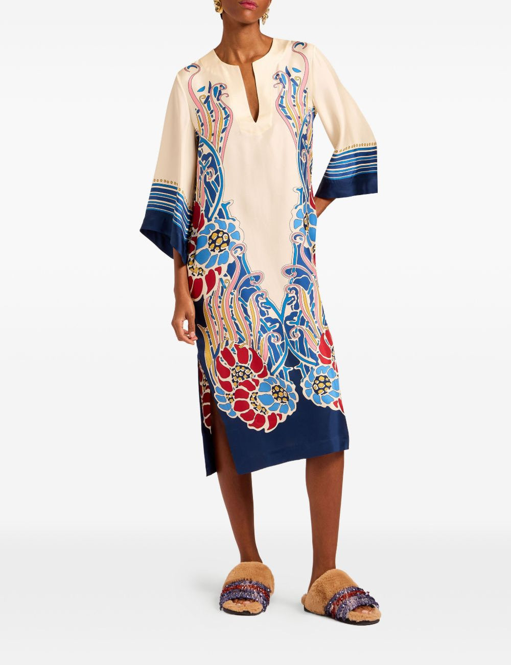 Abito The Kaftan midi a fiori multicolor La Double J - donna 