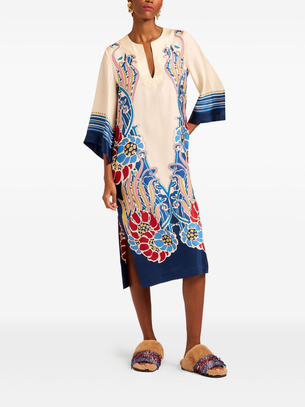 Abito The Kaftan midi a fiori multicolor La Double J - donna 