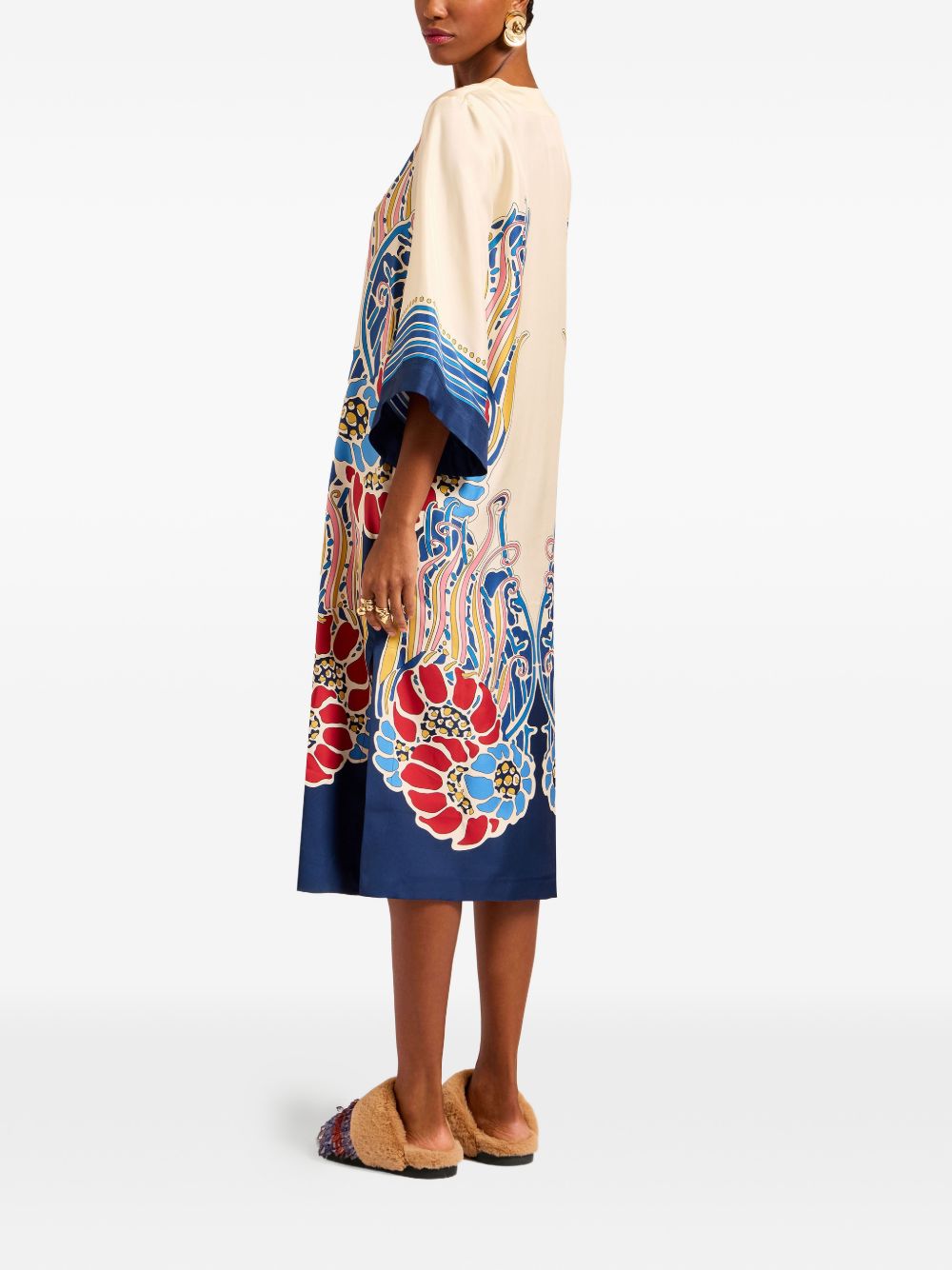 Abito The Kaftan midi a fiori multicolor La Double J - donna 