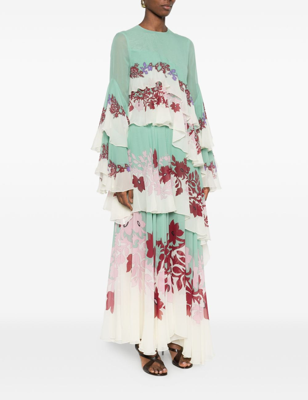 Abito a fiori con ruches multicolor La Double J - donna 