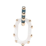 Orecchini con decorazione ovale a forma di nefertiti in bianco La double j - donna 