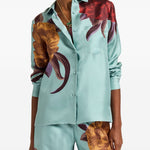 Camicia a fiori in azzurro La double j - donna 