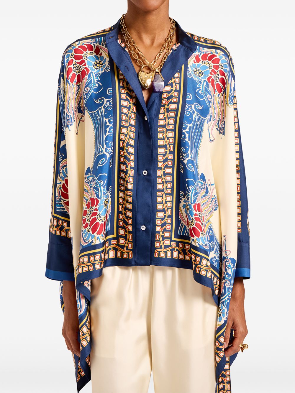 Camicia Foulard a fiori in blu La double j - donna 