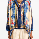 Camicia Foulard a fiori in blu La double j - donna 