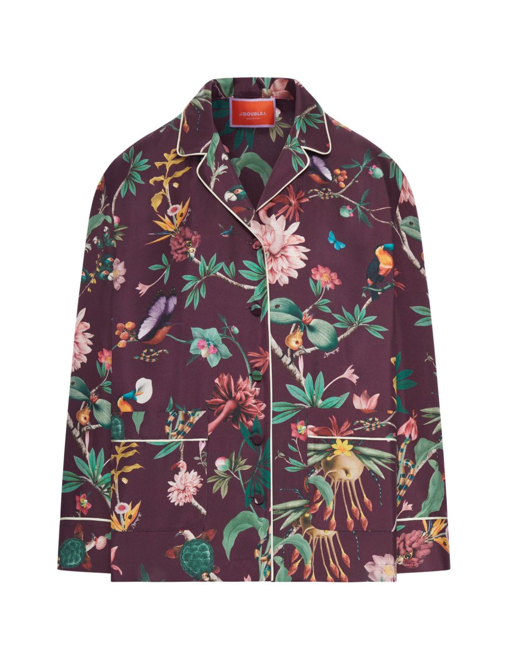 Camicia con motivo a fiori in viola La double j - donna 