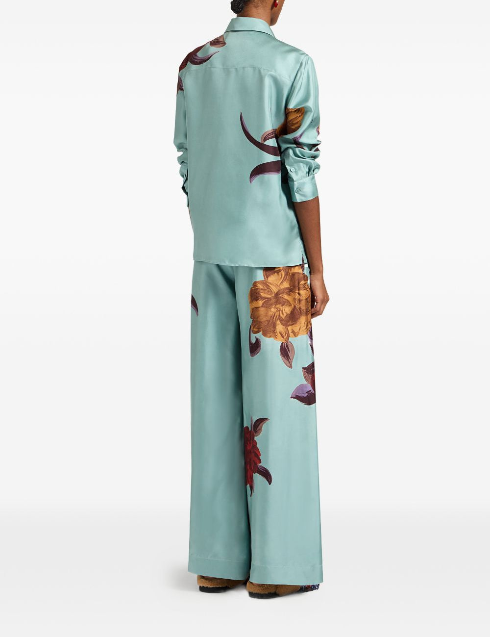 Pantaloni a palazzo floreali in blu La double j - donna 