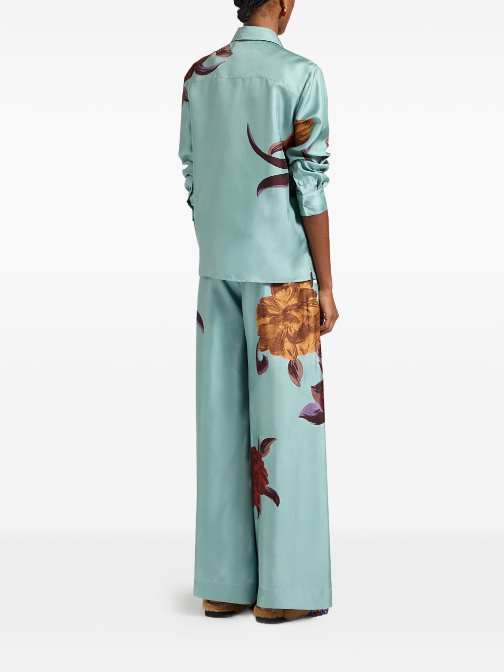 Pantaloni a palazzo floreali in blu La double j - donna 