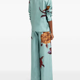 Pantaloni a palazzo floreali in blu La double j - donna 