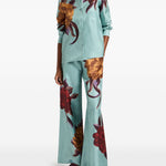 Pantaloni a palazzo floreali in blu La double j - donna 