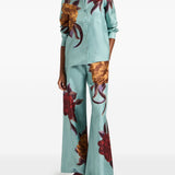 Pantaloni a palazzo floreali in blu La double j - donna 