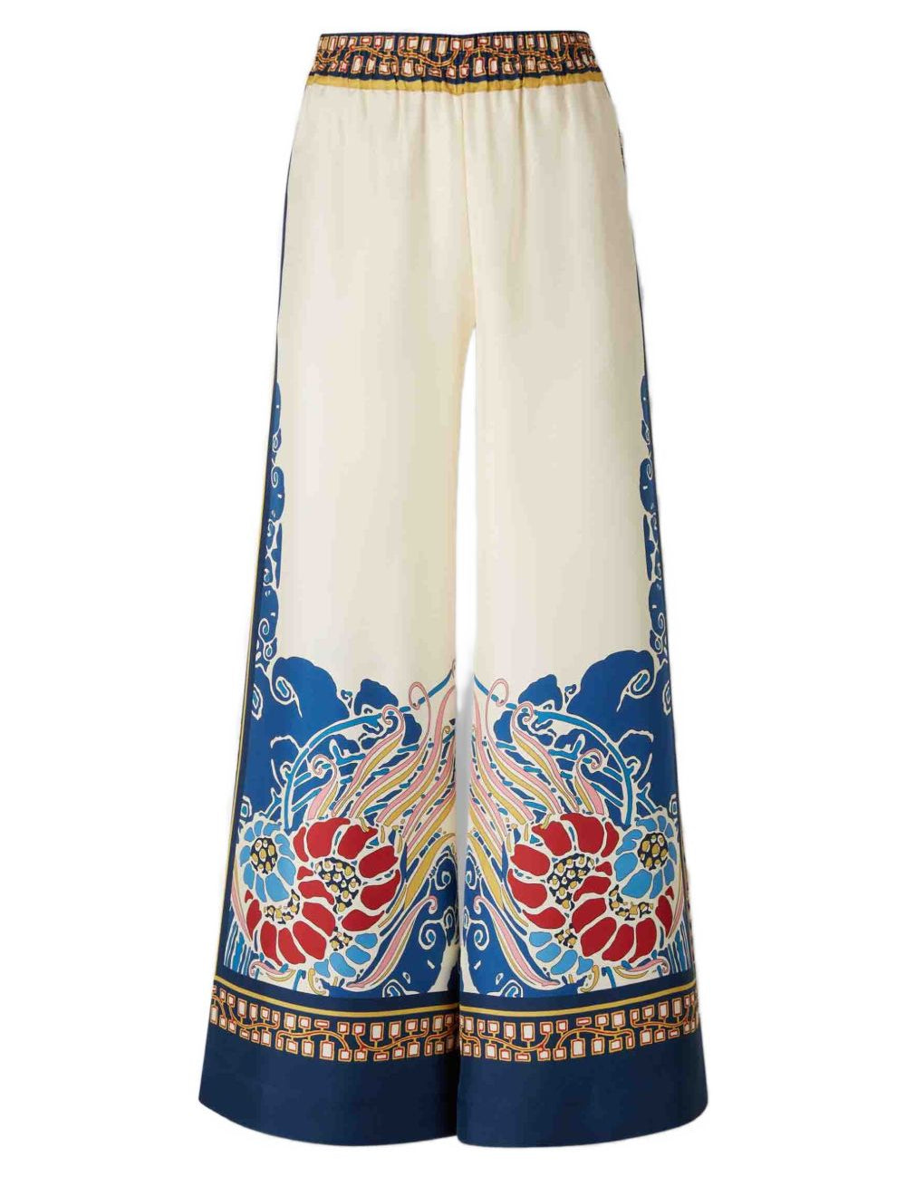 Pantaloni con elastico in vita in bianco e multicolore La double j - donna 
