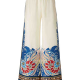Pantaloni con elastico in vita in bianco e multicolore La double j - donna 