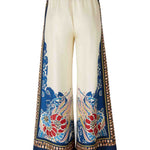 Pantaloni con elastico in vita in bianco e multicolore La double j - donna 