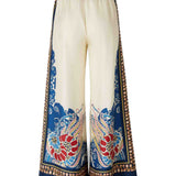 Pantaloni con elastico in vita in bianco e multicolore La double j - donna 