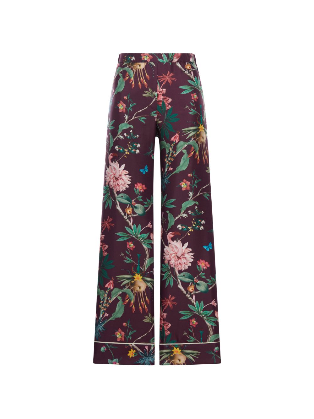 Pantaloni con fantasia floreale in viola La double j - donna 