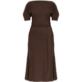 Abito midi con nodo in vita marrone Lemaire - donna 