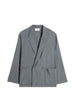 Men's Lemaire Soft Double-Breasted Jacket in Grey