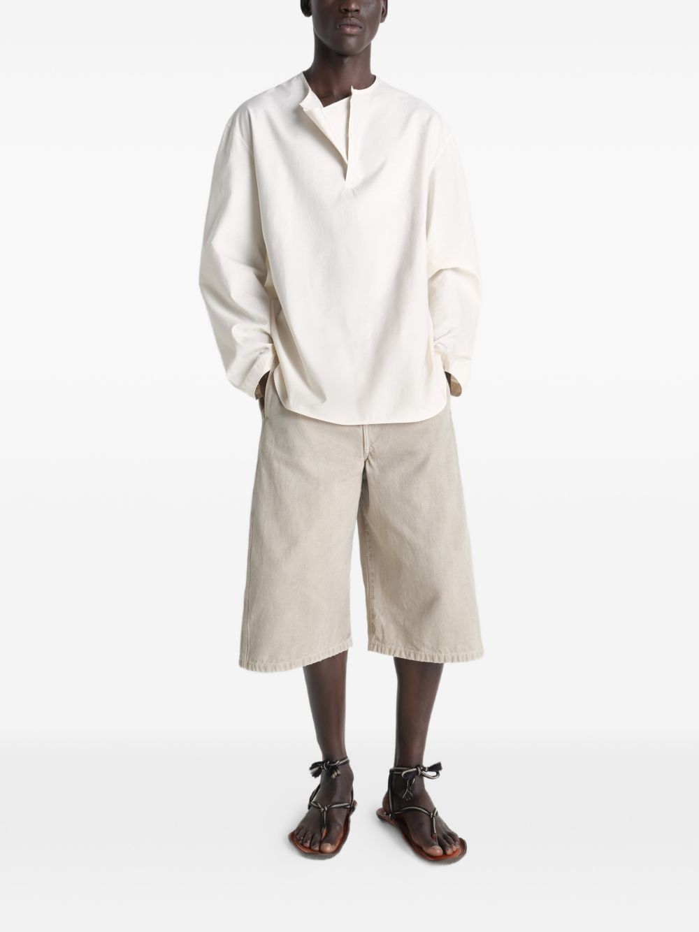 Camicia manice lunghe in beige Lemaire - uomo 