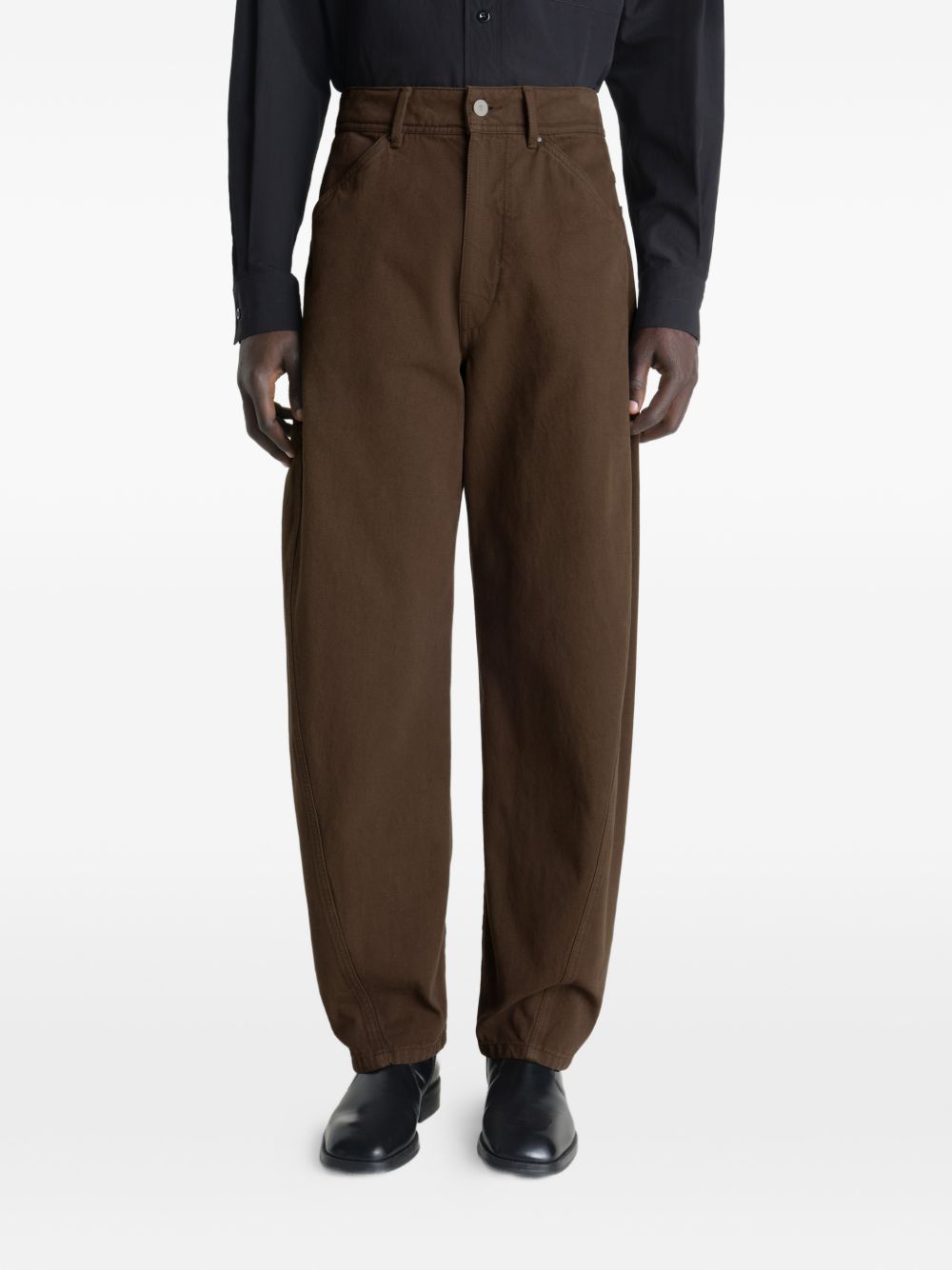 Denim carrot con tasche in marrone Lemaire - uomo 