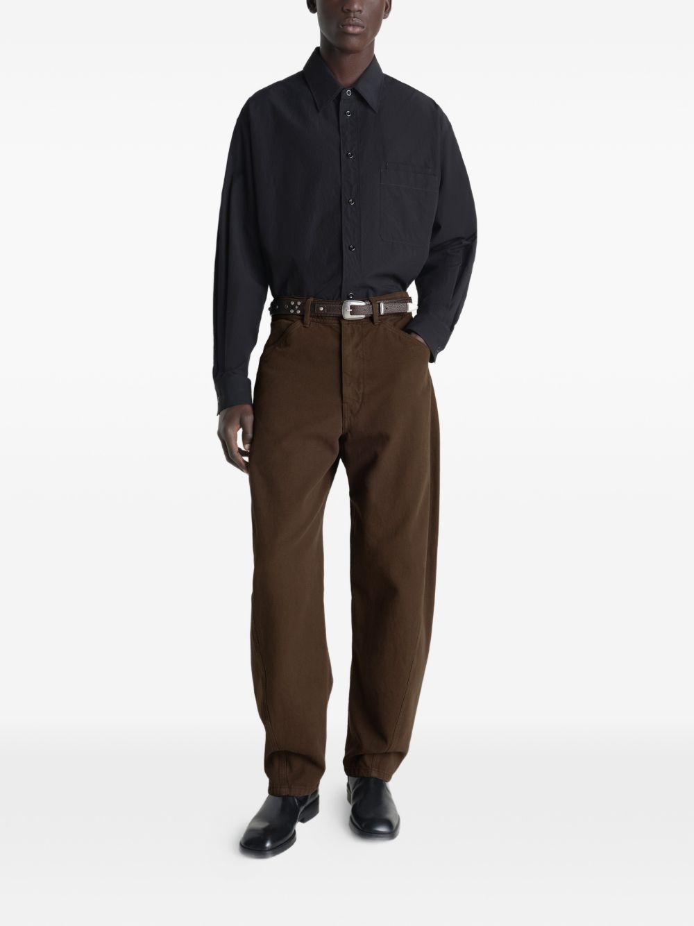 Denim carrot con tasche in marrone Lemaire - uomo 