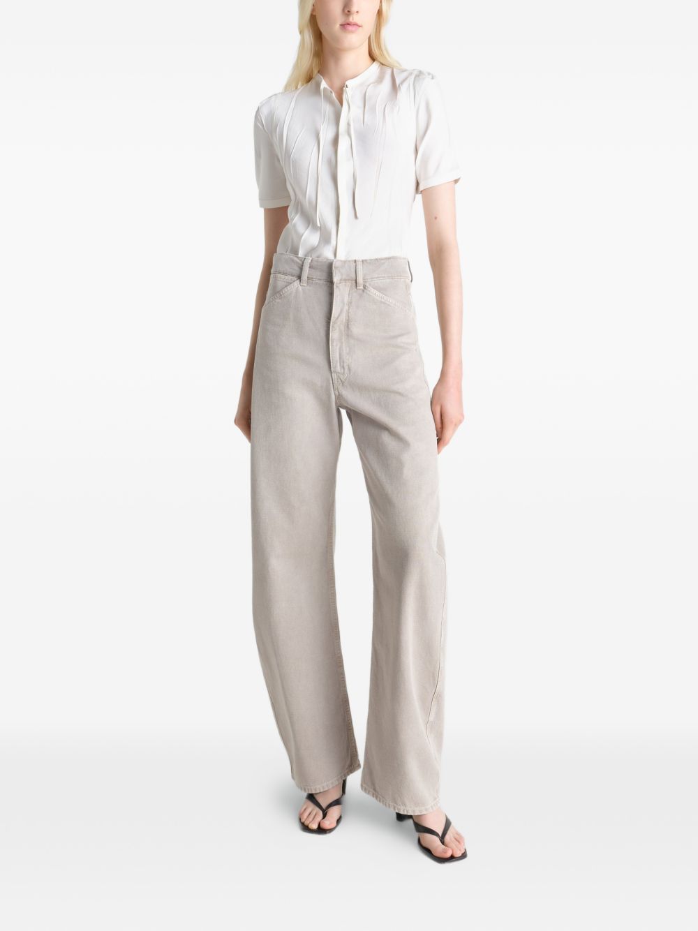 Jeans gamba ampia in beige e grigio LEMAIRE  - donna 