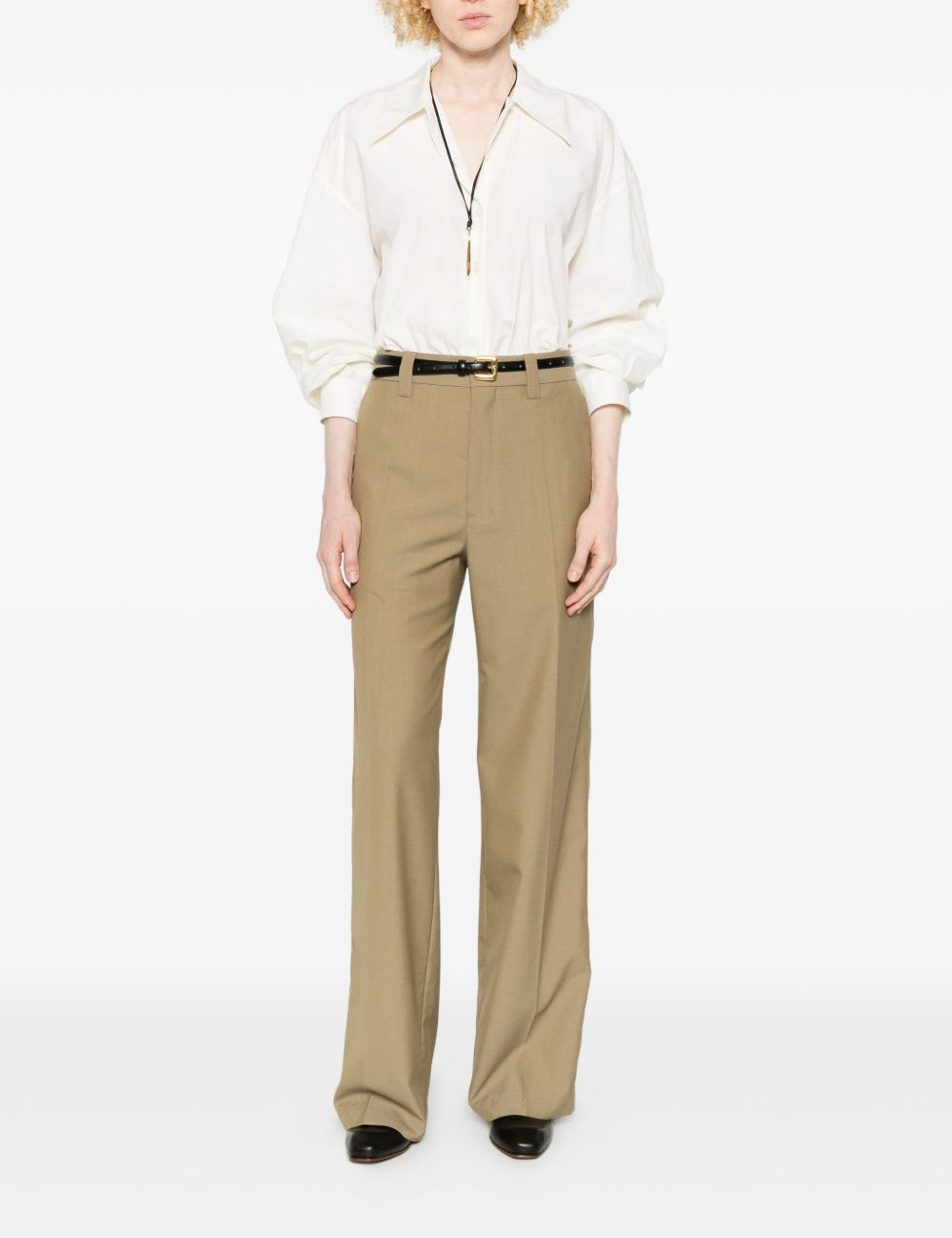Pantaloni sartoriali dritti con pinces in marrone Lemaire - donna 
