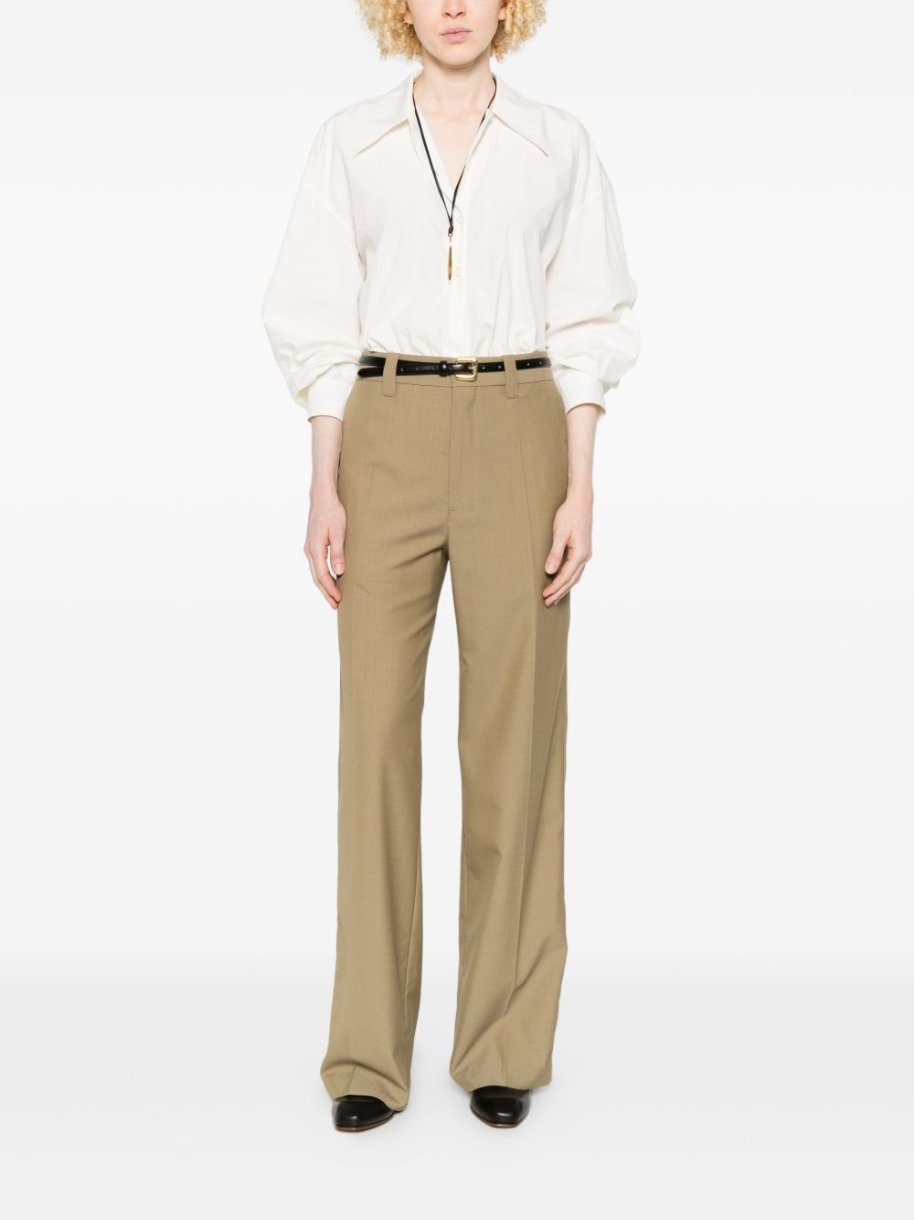 Pantaloni sartoriali dritti con pinces in marrone Lemaire - donna 
