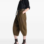 Bermuda gamba ampia in marrone LEMAIRE  - donna 