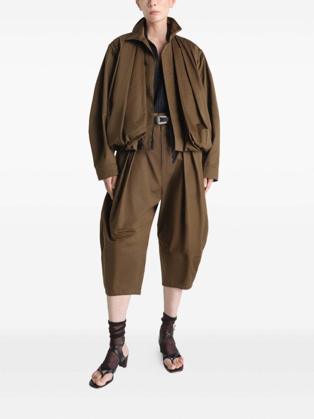 Bermuda gamba ampia in marrone LEMAIRE  - donna 