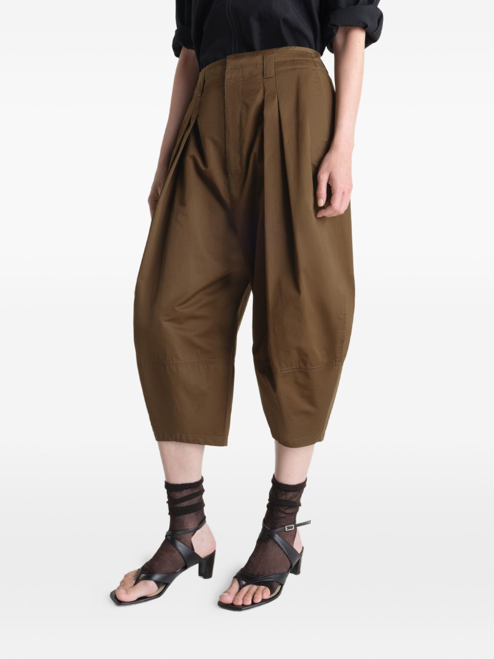Bermuda gamba ampia in marrone LEMAIRE  - donna 