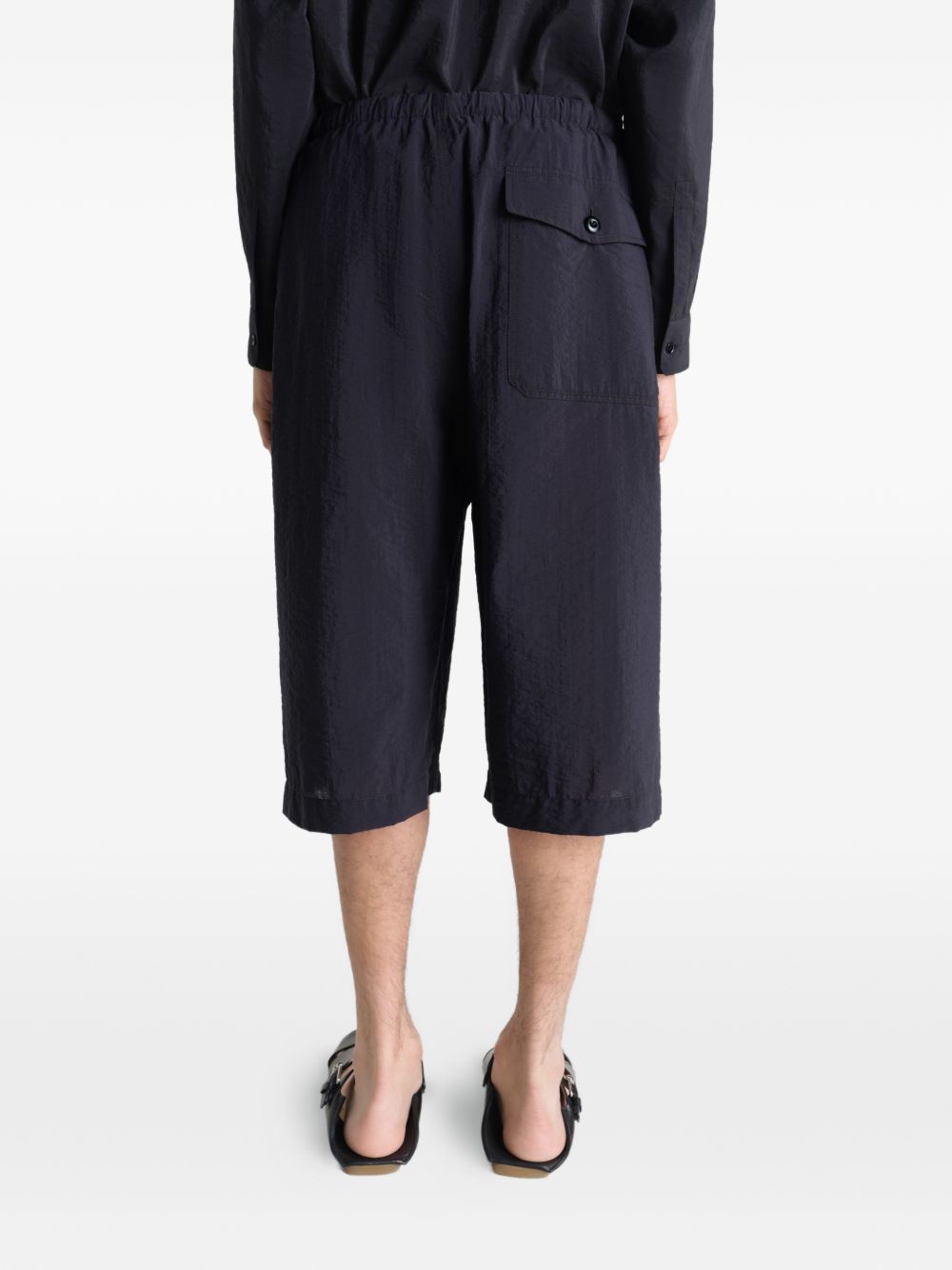 Shorts cargo con coulisse in nero Lemaire - uomo 