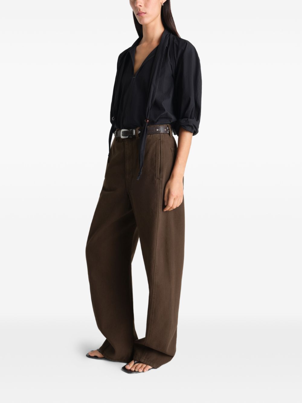 Jeans con cintura in marrone Lemaire - uomo 