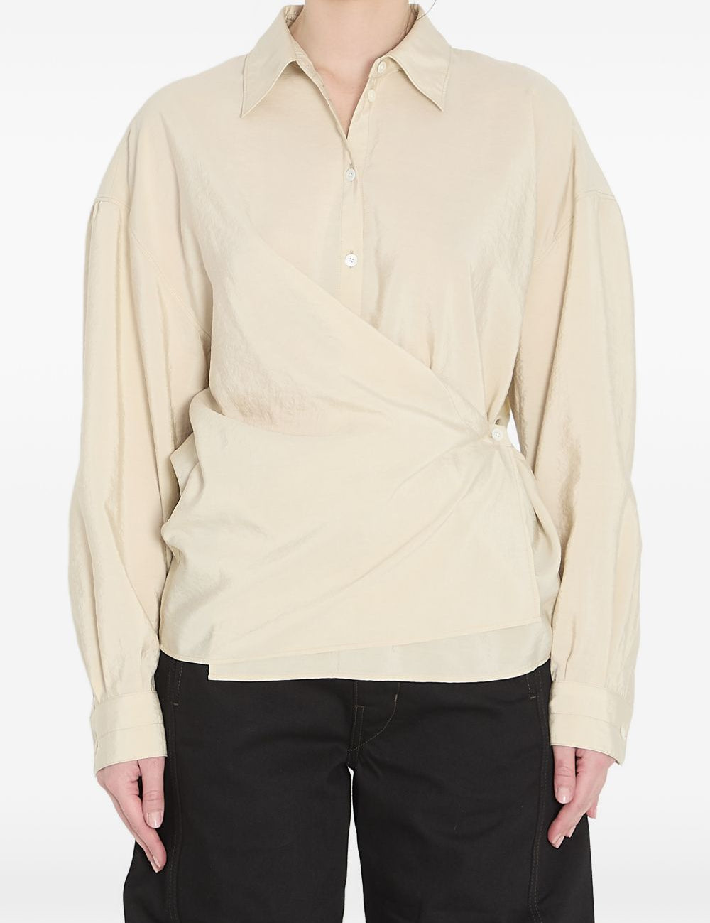 Camicia con chiusura laterale in beige Lemaire - donna 