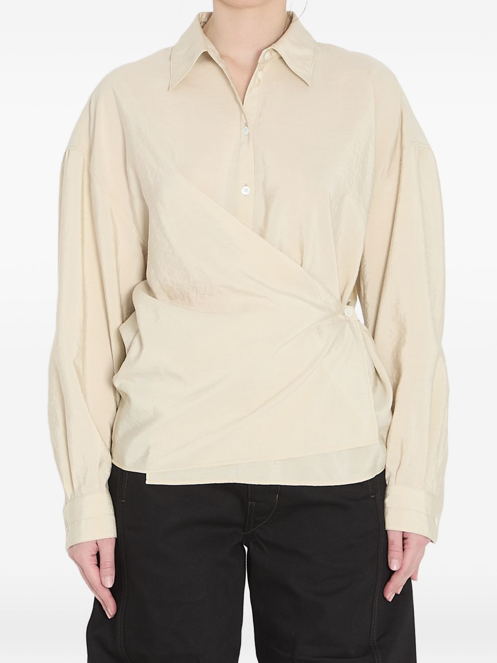 Camicia con chiusura laterale in beige Lemaire - donna 