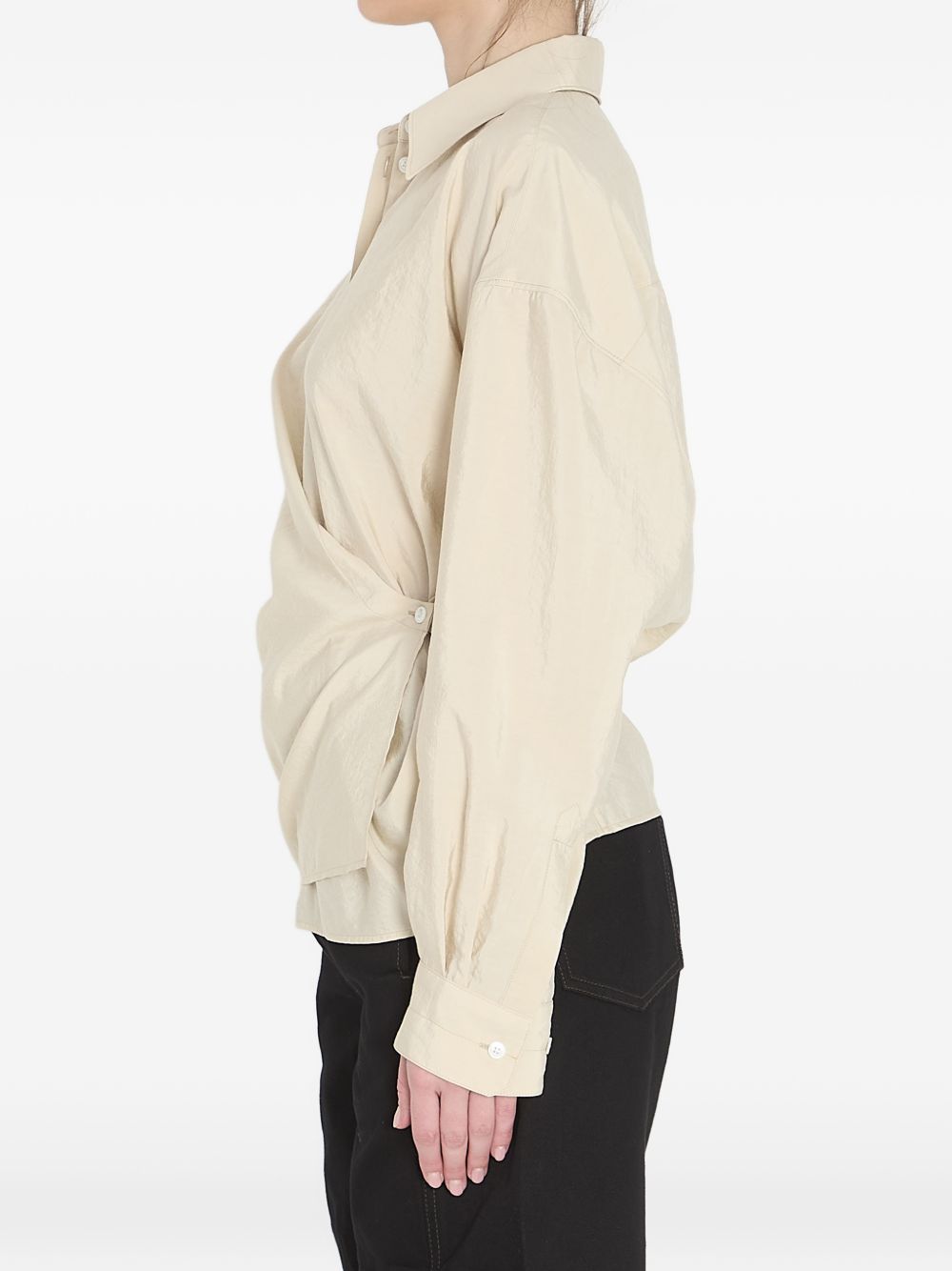 Camicia con chiusura laterale in beige Lemaire - donna 