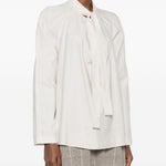 Blusa ascot in bianco LEMAIRE - donna 