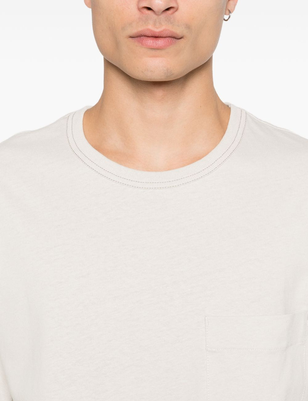 T-shirt a maniche corte in bianco Lemaire - uomo 