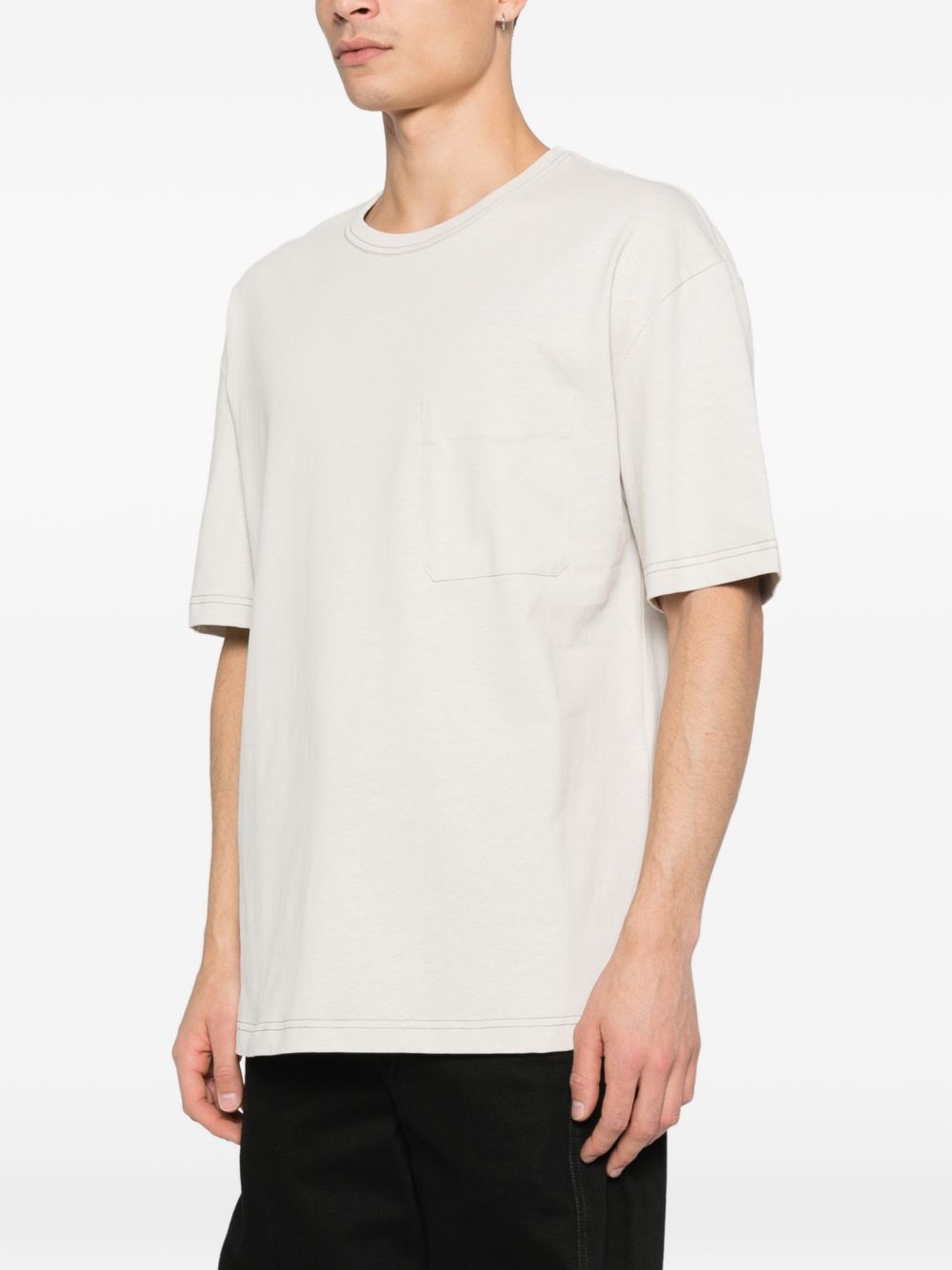 T-shirt a maniche corte in bianco Lemaire - uomo 