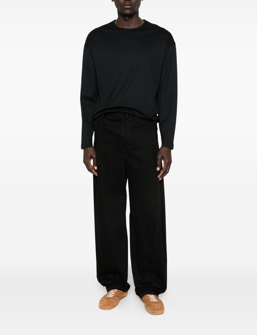 T-shirt a maniche lunghe in nero Lemaire - uomo 