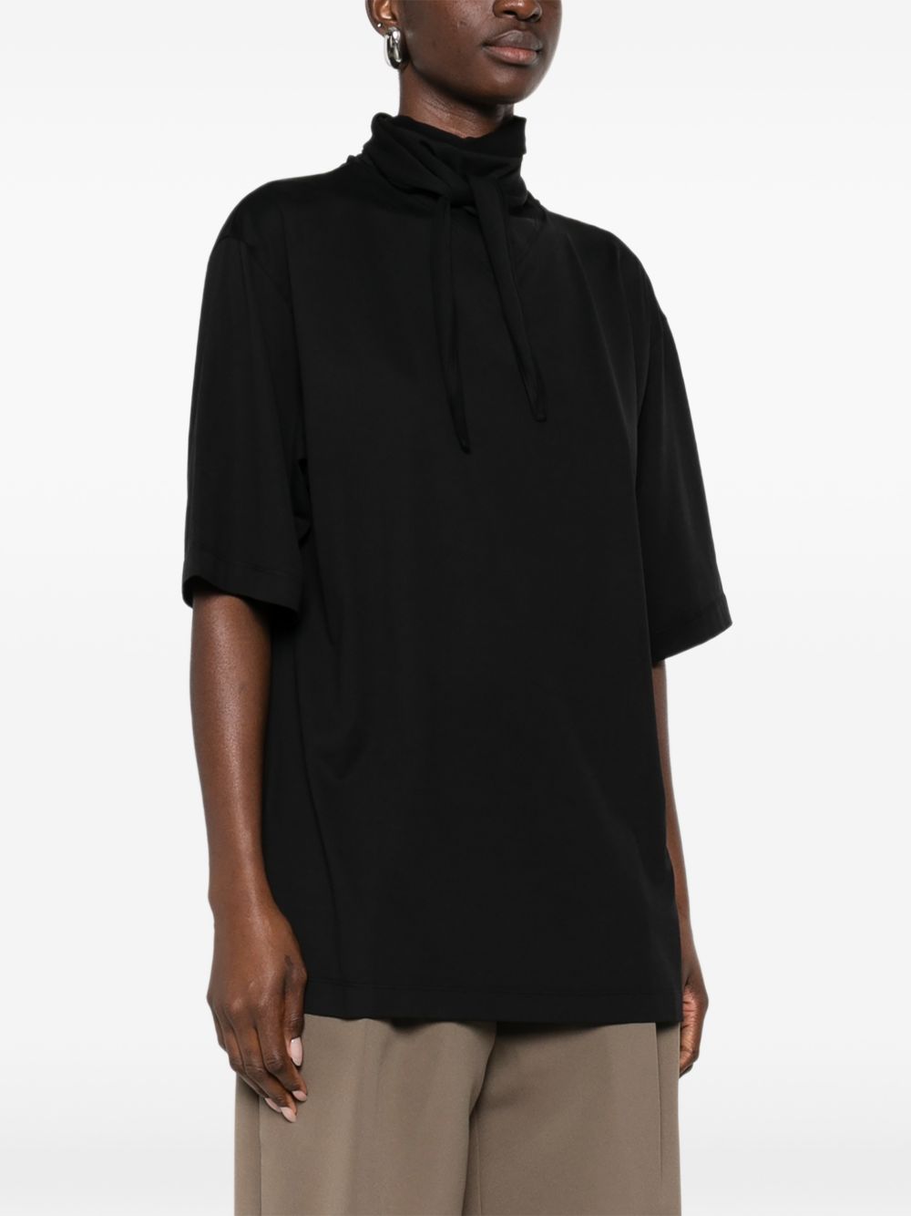 T-shirt con foulard in nero Lemaire - donna 