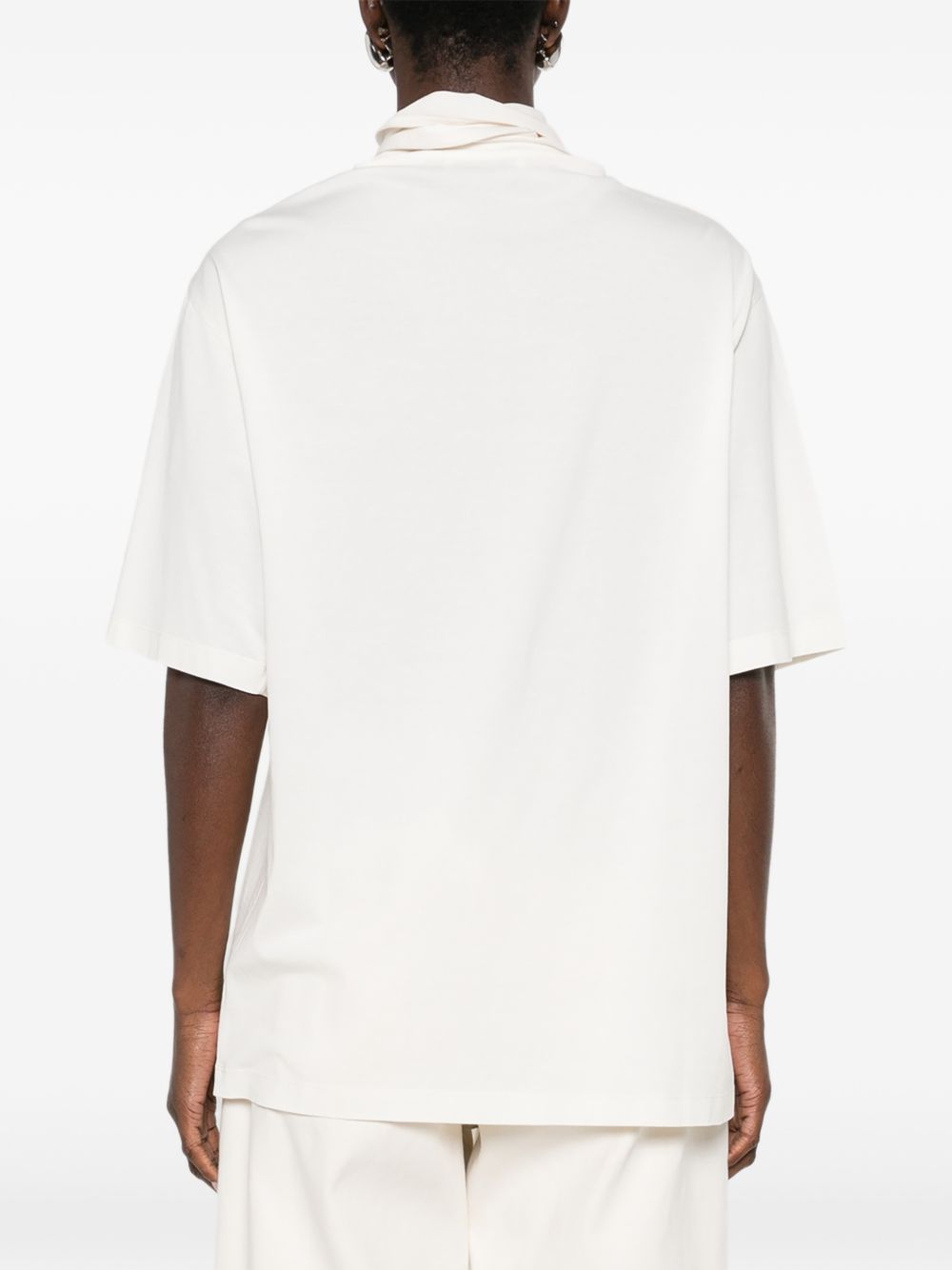 T-shirt con foulard in avorio Lemaire - donna 