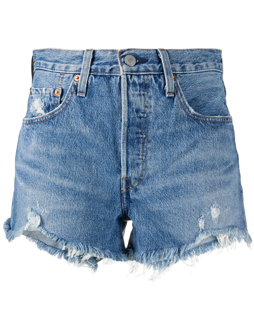 Shorts denim con effetto vissuto in blu Levi's - donna 