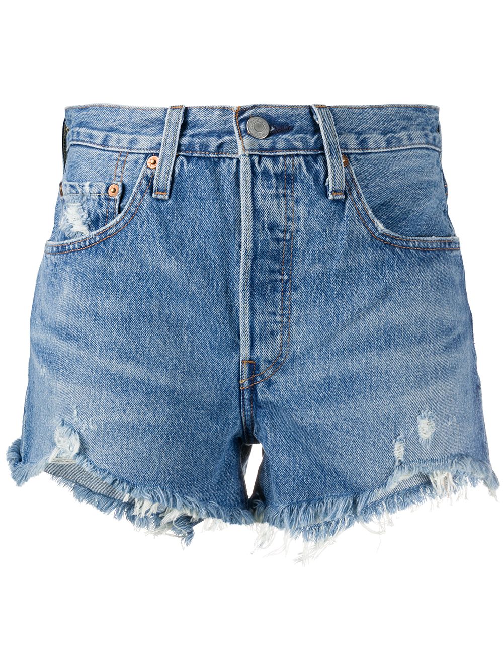 Shorts denim con effetto vissuto in blu Levi's - donna 