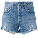 Shorts denim con effetto vissuto in blu Levi's - donna 