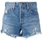 Shorts denim con effetto vissuto in blu Levi's - donna 