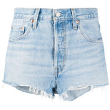 Shorts denim con effetto vissuto in blu Levi's - donna 