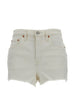 Levi's women's white 501 fringed shorts