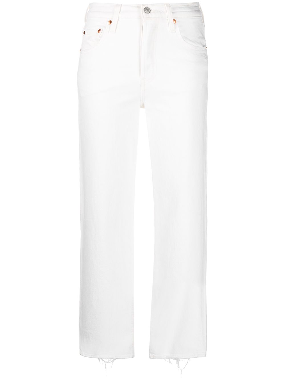 Jeans dritti a vita alta in bianco Levi's - donna 